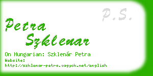petra szklenar business card