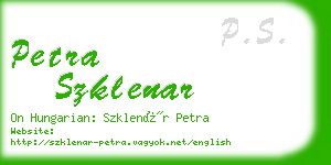 petra szklenar business card